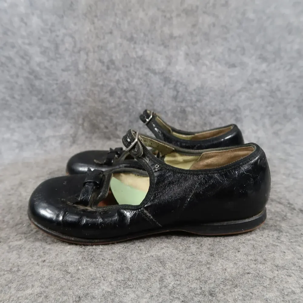 Dress Shoes Toddler Baby 4 Mary Jane Classic Black Buckle Strap Retro Girls Bow